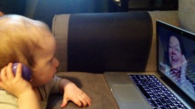 An image of a child on a video call