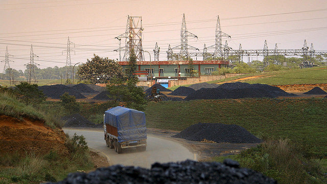 Coal mounds in Meghalaya, a small state in northeastern India.