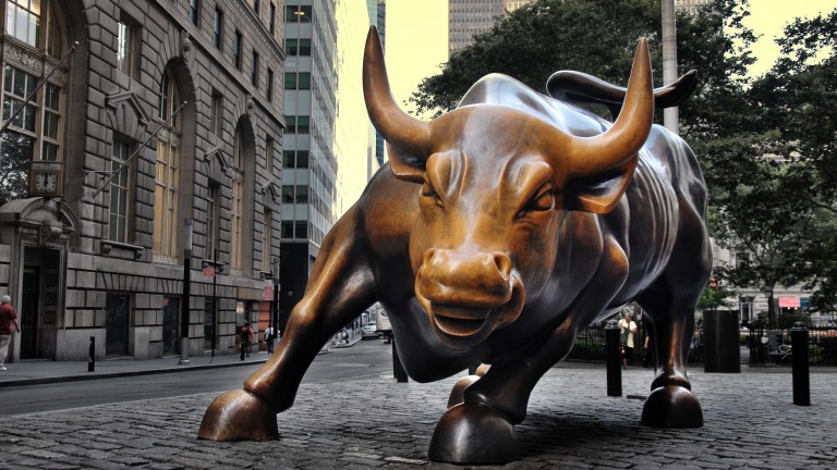Photo of the Charging Bull statue near Wall Street in New York City