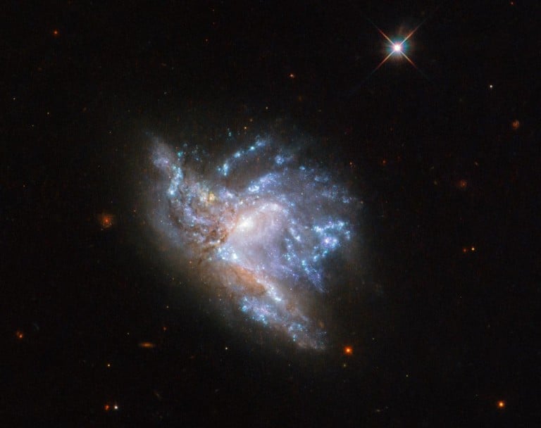 Image of two galaxies colliding.