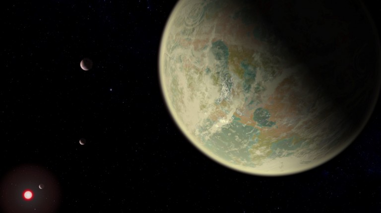 Water-bearing exoplanet with oxygen.