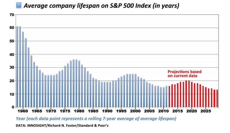 average company lifespan chart