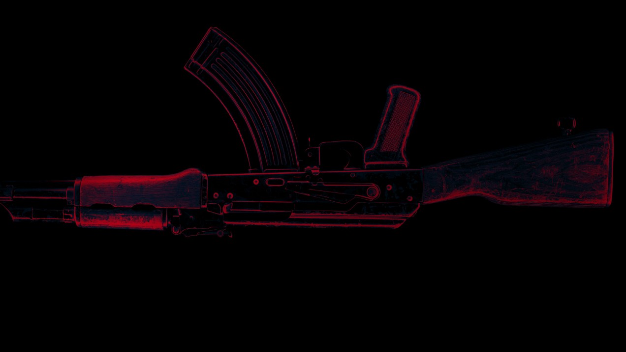 an upsidedown AK47