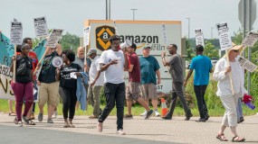 Amazon workers at one of its warehouses go on strike
