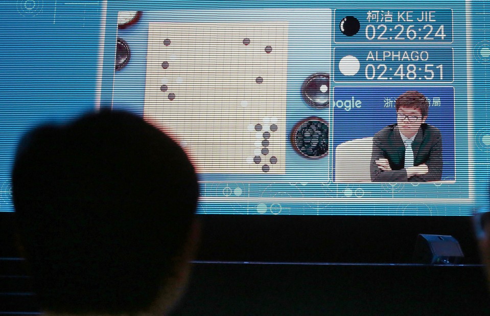 Go player Ke Jie plays a match against Google's artificial intelligence program, AlphaGo