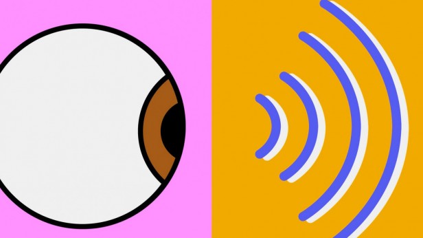 Illustration of eyeball and wifi symbol