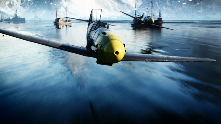 A virtual plane from the Battlefield V game