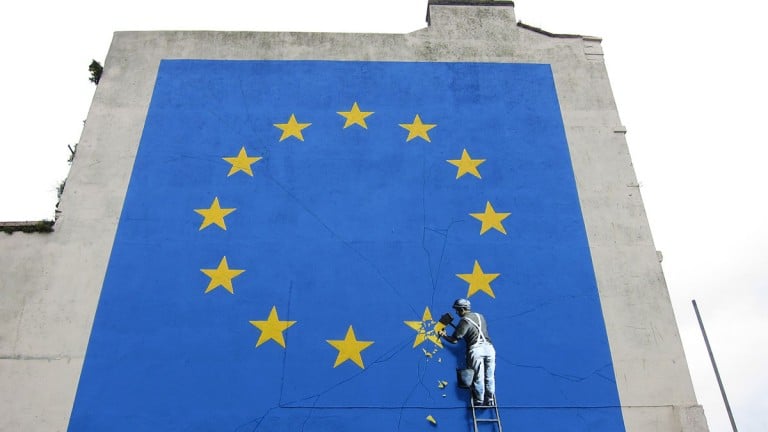 An EU flag created by Banksy