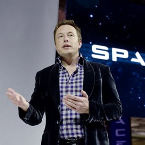Elon Musk on stage
