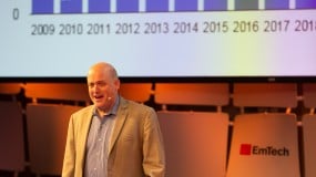 Photo of Daniel Shrag speaking at EmTech 2018