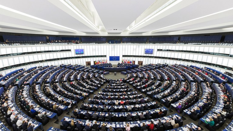 The European Parliament's debating chamber during a session in Strasbourg