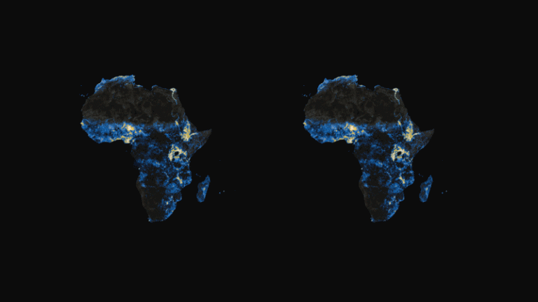 Population density map of Africa