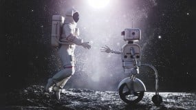 Rover Ai helping and astronaut