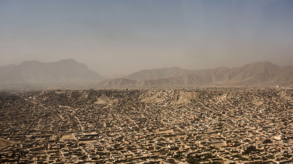 Aerial view of Kabul, Afghanistan