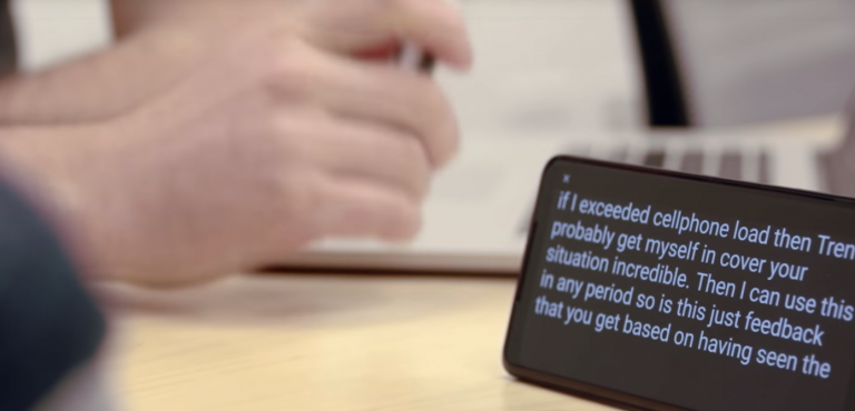 Google's Live Transcribe app in action