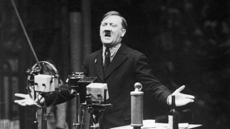 Adolf Hitler making a speech