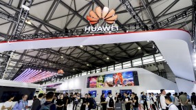 Photograph of Huawei booth