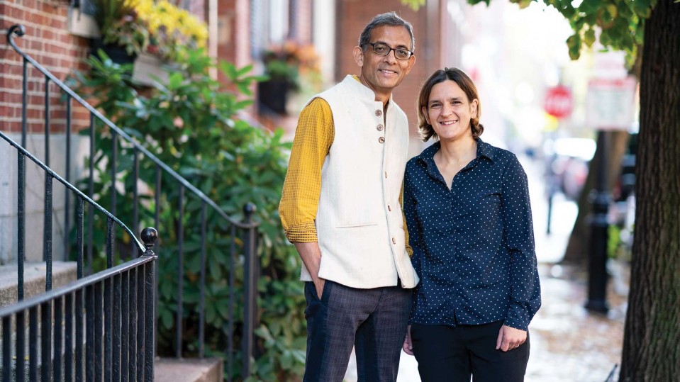 Photograph of Esther Duflo, PhD and Abhijit Banerjee