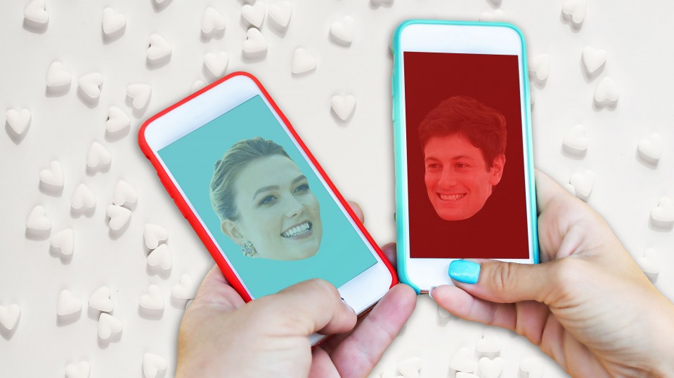 image of karlie kloss and josh joshua kushner on smartphones with teal and red background bedford app thrive donald trump jared kushner ivanka trump