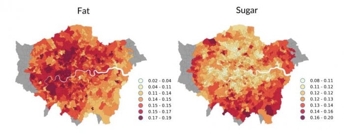 London's fat and sugar consumption