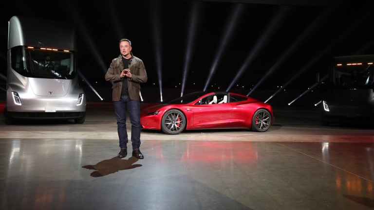 Elon Musk at the Tesla Semi unveiling.