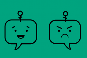 Two chatbots, one happy, one angry