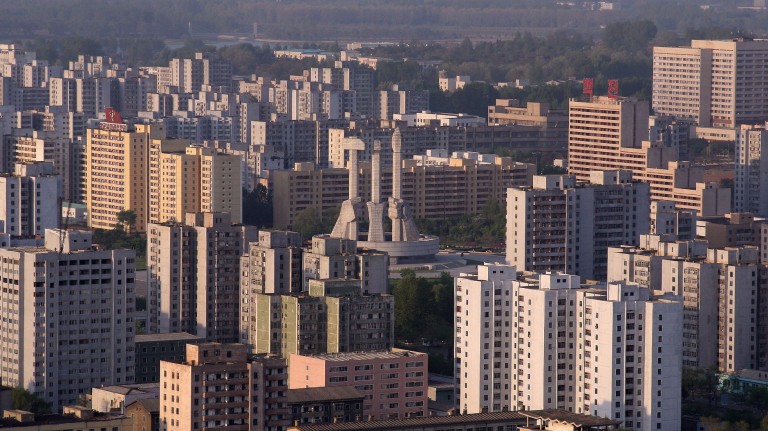 Skyline of Pyongyang, North Korea