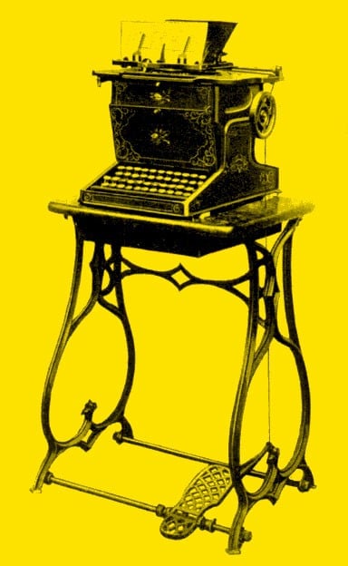 Image of antique Sholes Glidden typewriter
