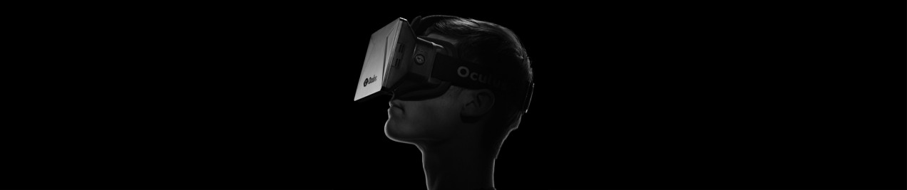 silhouette profile of man wearing an oculus rift headset