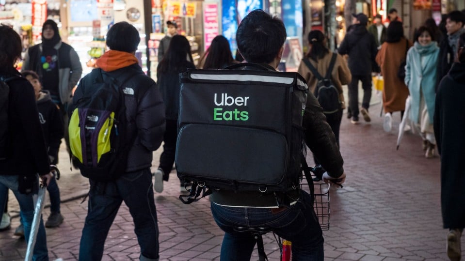 An Uber Eats courier in Tokyo