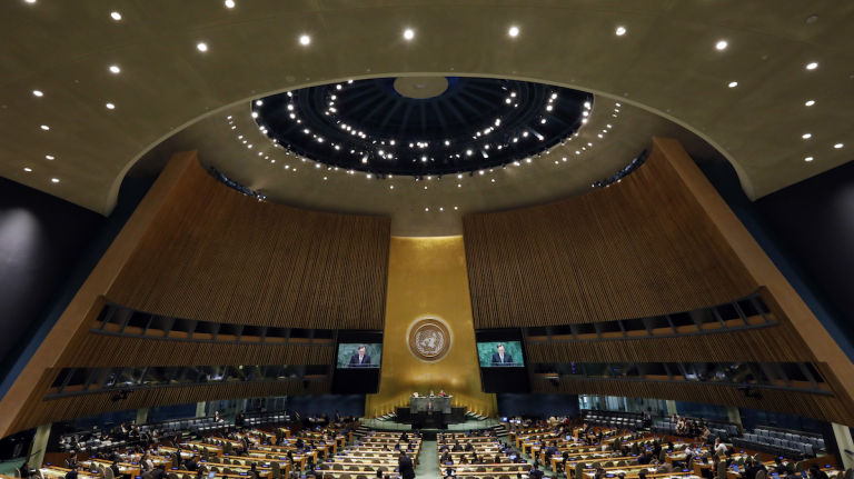 An image of the United Nations General Assembly.