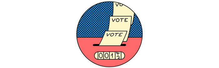 An illustration of votes being counted