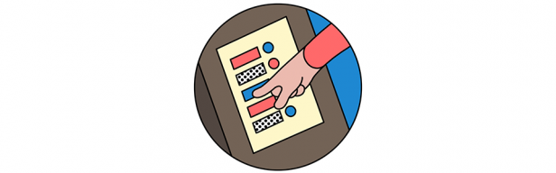 An illustration of a voting machine